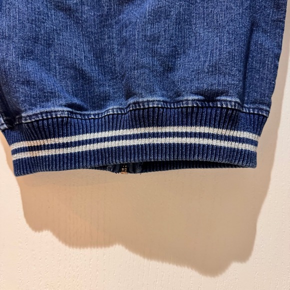 Vtg Kids Girls Hello Kitty 5T Denim Bomber Jacket Blue Sequin Bow Zipper Charm - Picture 13 of 16